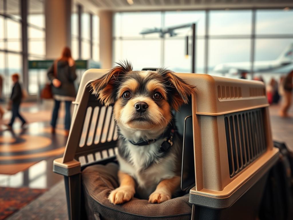 Jak przewozić psa w klatce w samolocie?