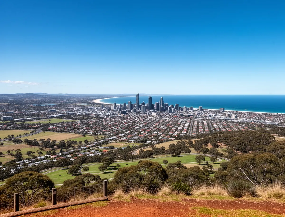 Panorama Adelaide z Mount Lofty
