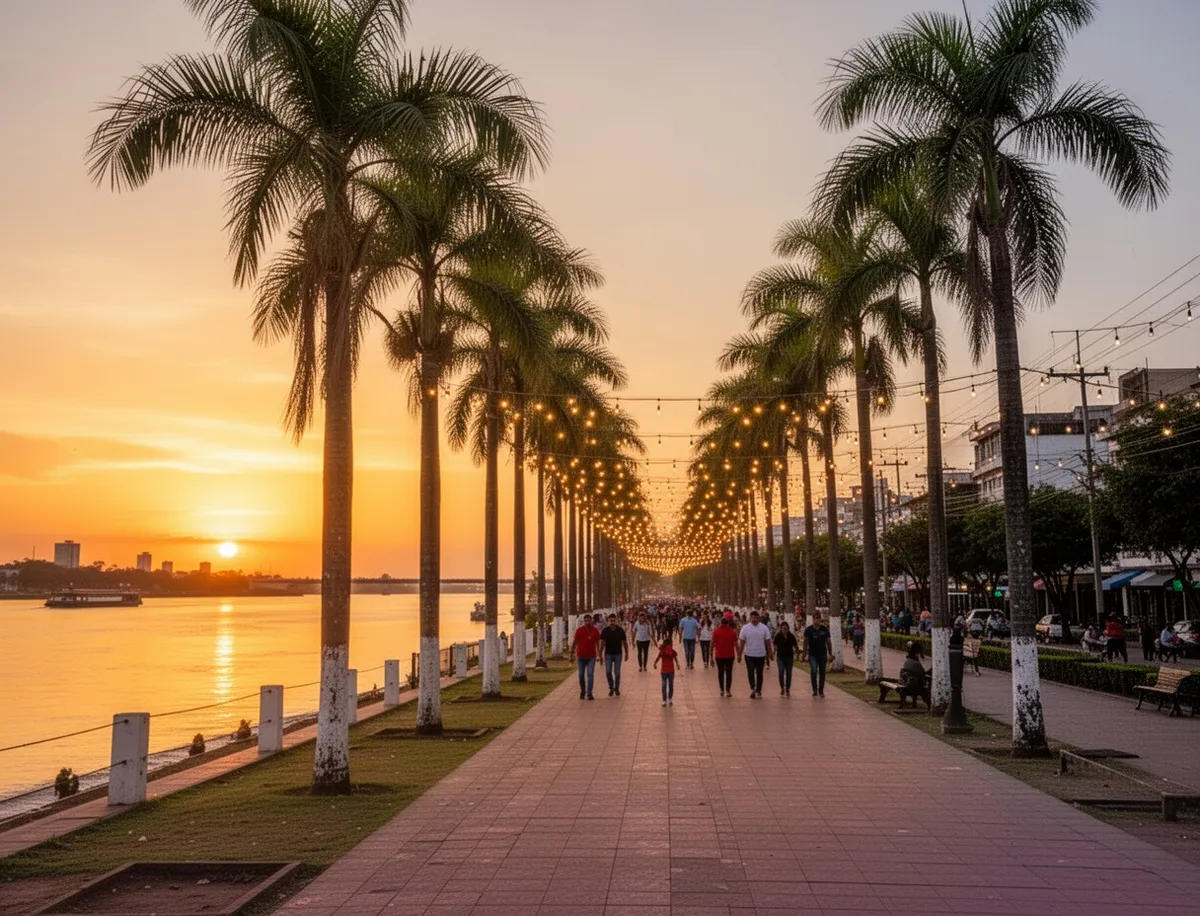 Promenada Costanera o zachodzie słońca