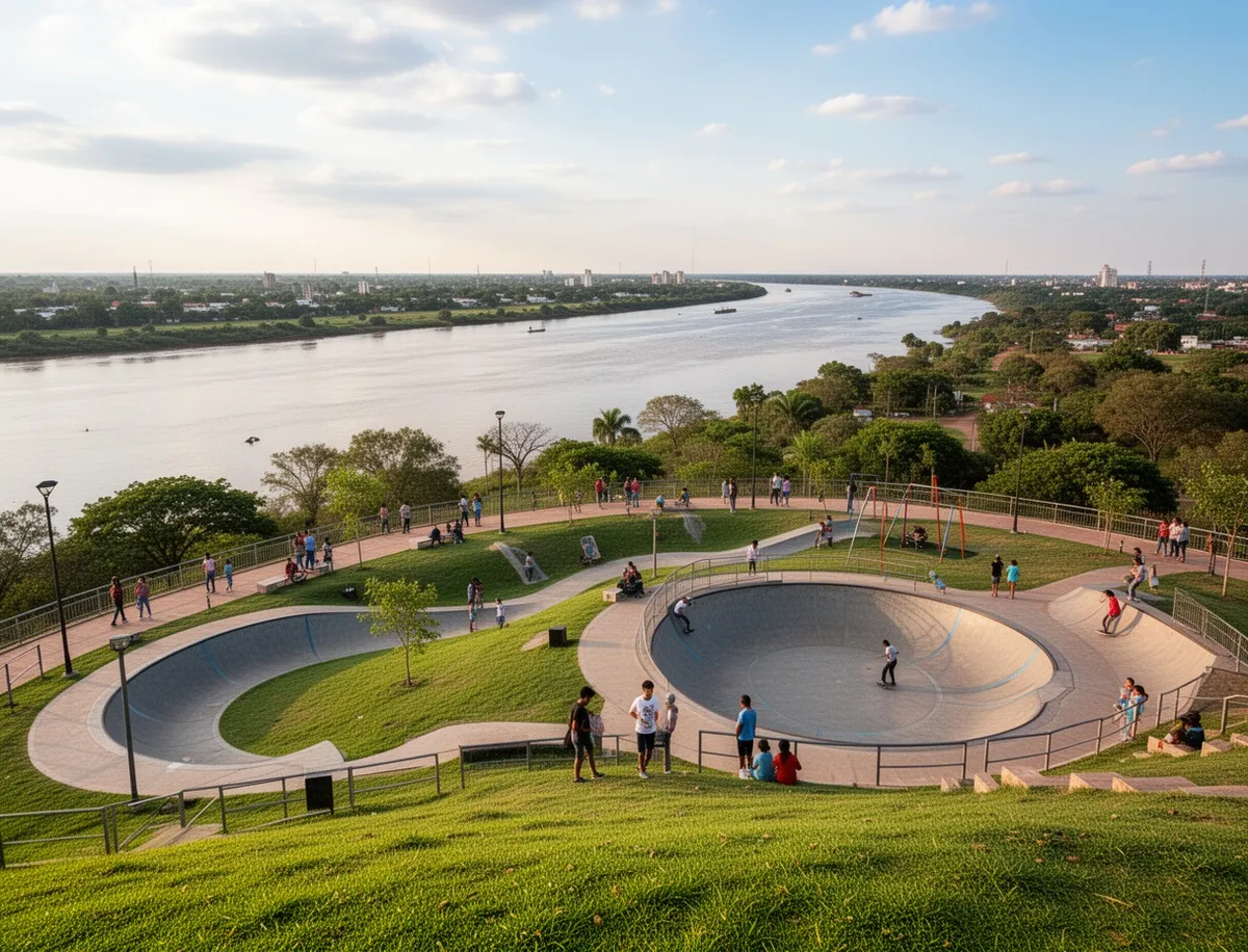 Parque de la Ciudad z widokiem na rzekę