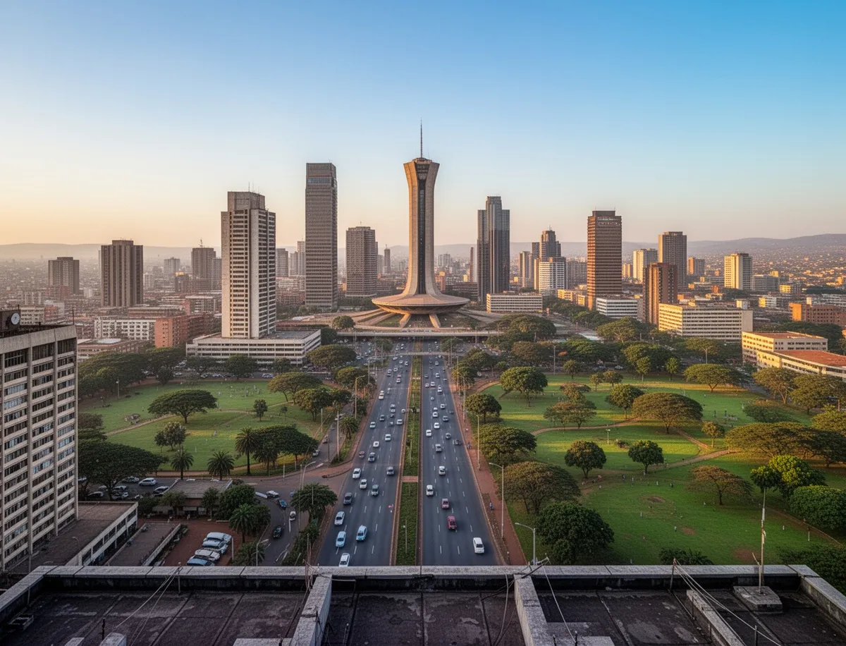 Panorama Nairobi z tarasu widokowego KICC