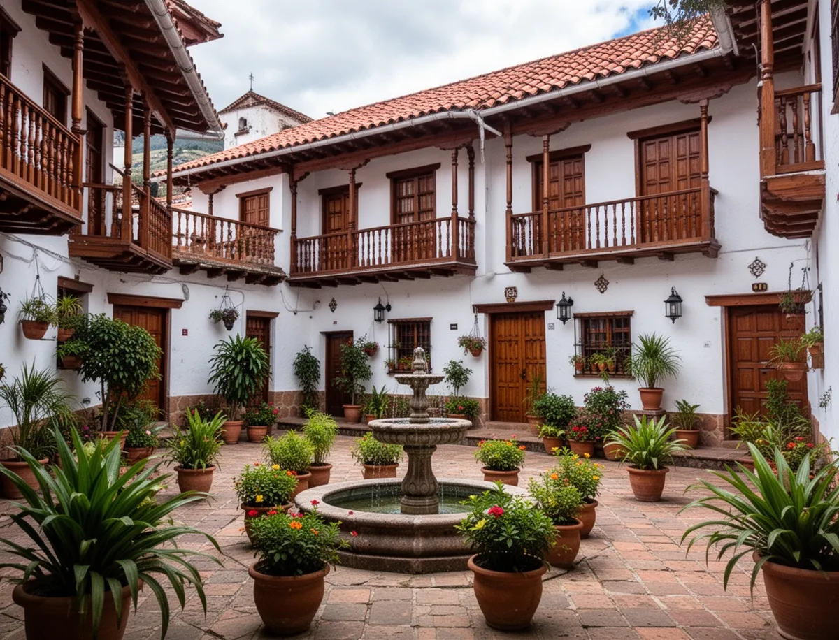 Patio w historycznym domu w Cuenca