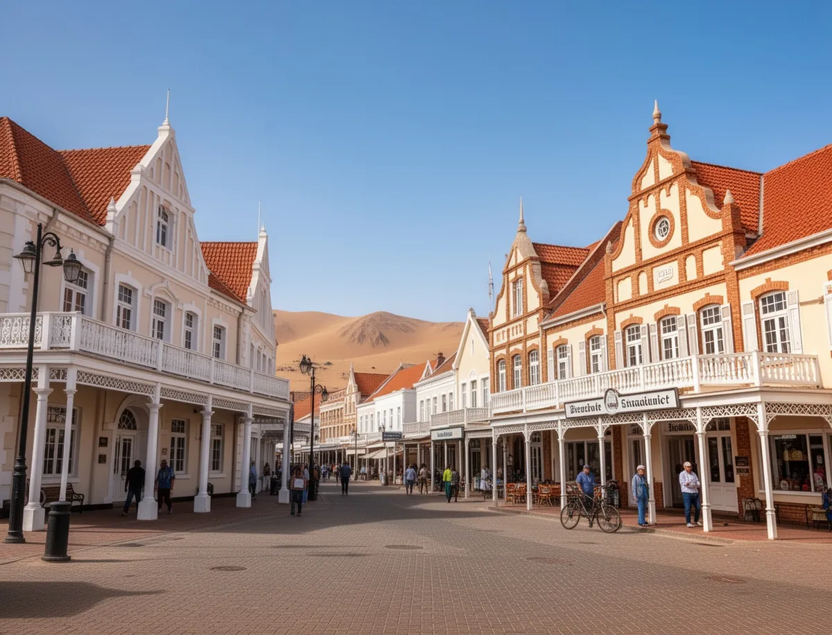 Kolonialna architektura niemiecka w centrum Swakopmund