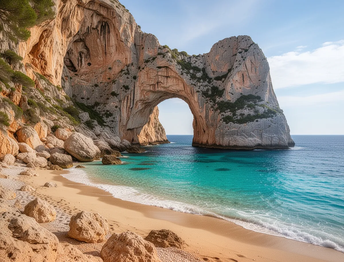 Plaża Cala Goloritzé ze skalnym łukiem