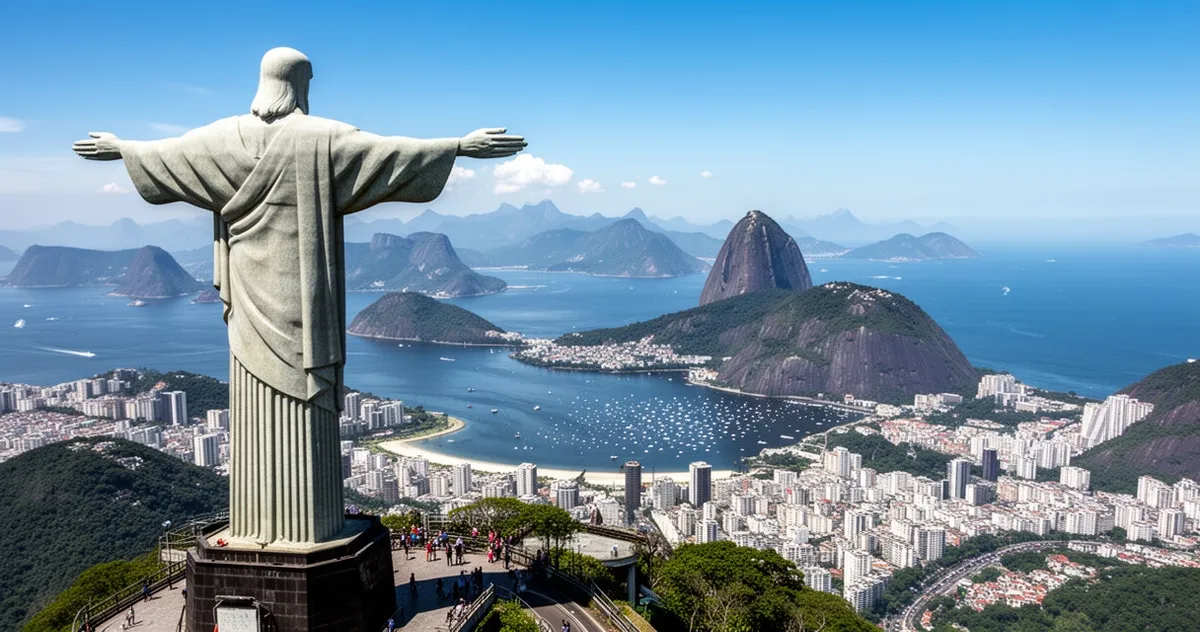 Panorama Rio de Janeiro z pomnika Chrystusa Odkupiciela