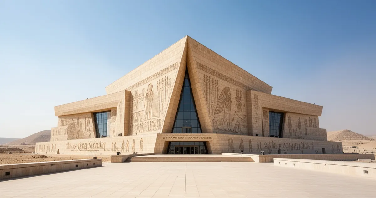 Budynek Grand Egyptian Museum w Gizie