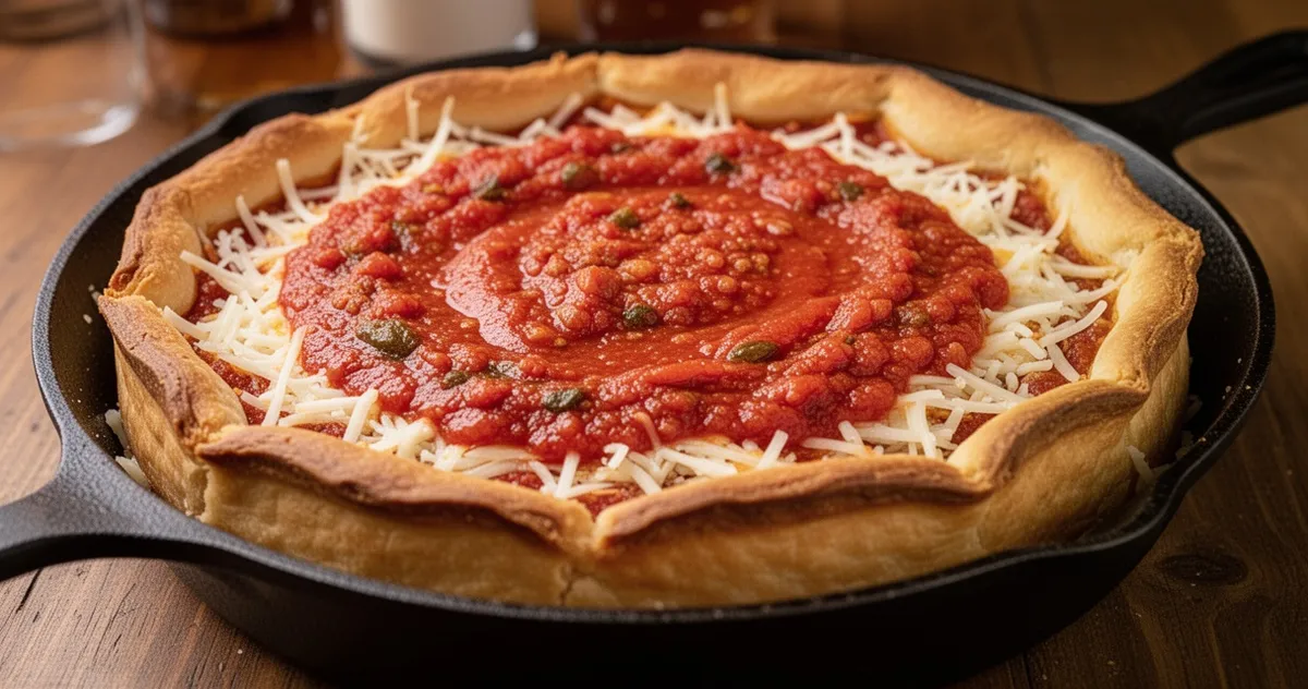 Deep dish pizza – chicagowska pizza na grubym cieście
