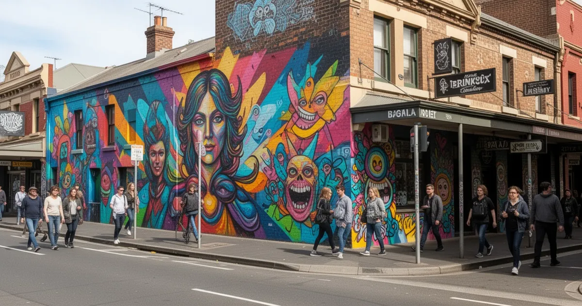 Murale na Brunswick Street w Fitzroy