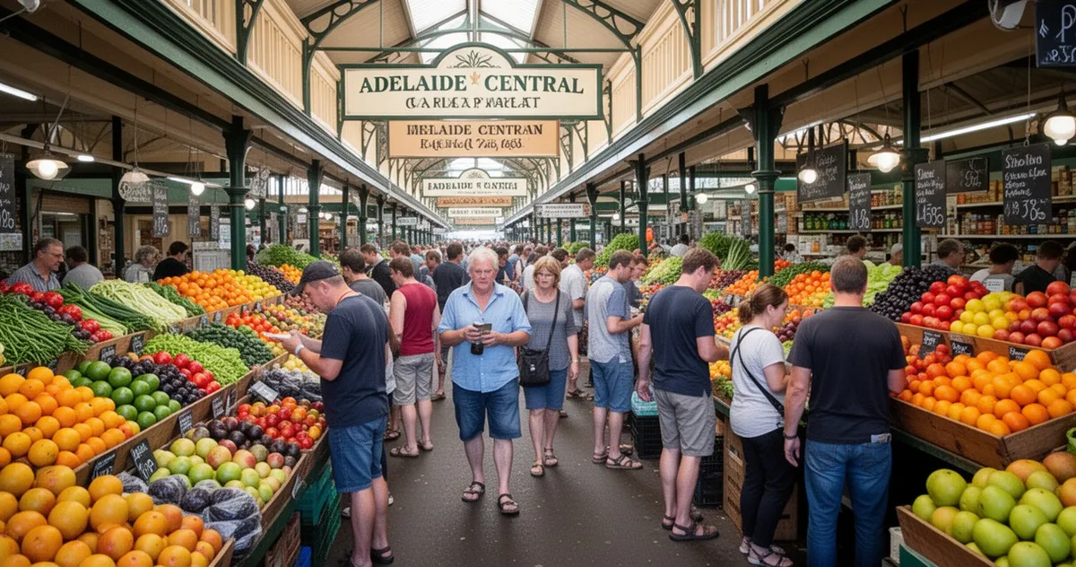Kolorowe stoiska na Adelaide Central Market