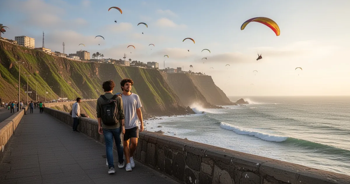 Spacer wzdłuż Malecón de Miraflores nad oceanem