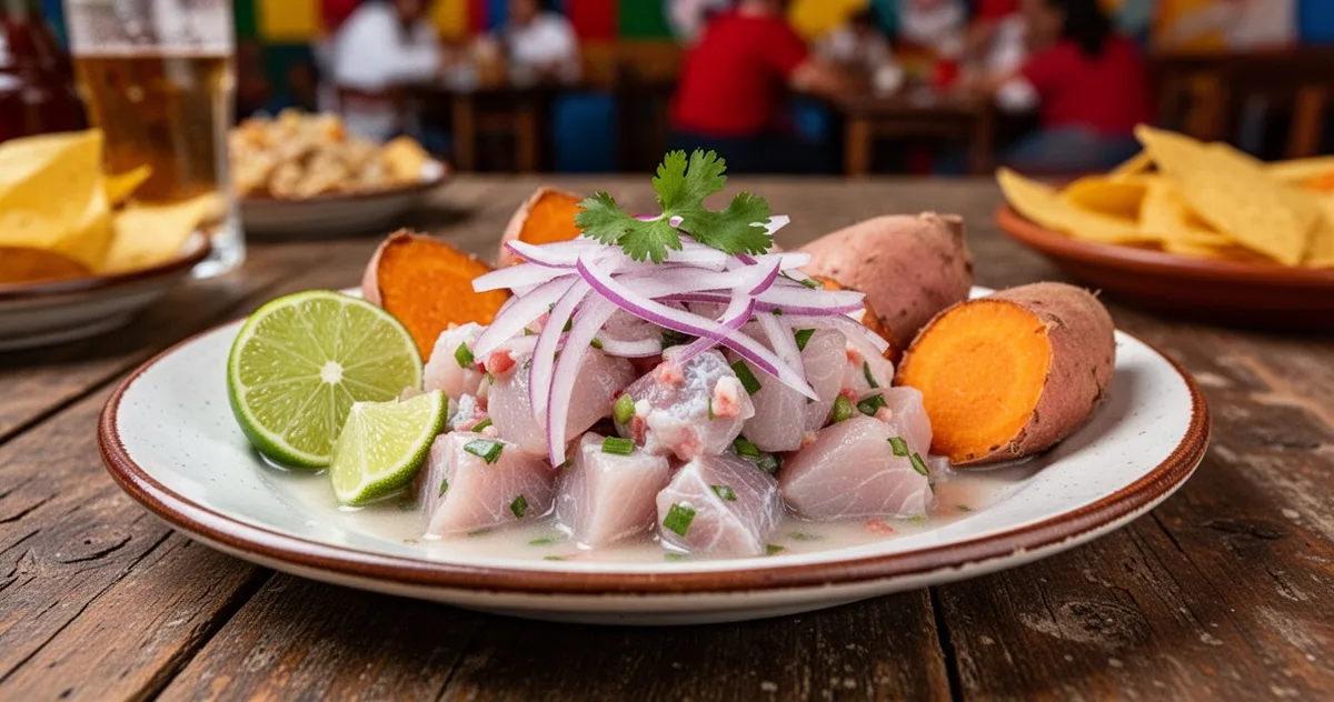Talerz ceviche w peruwiańskiej restauracji