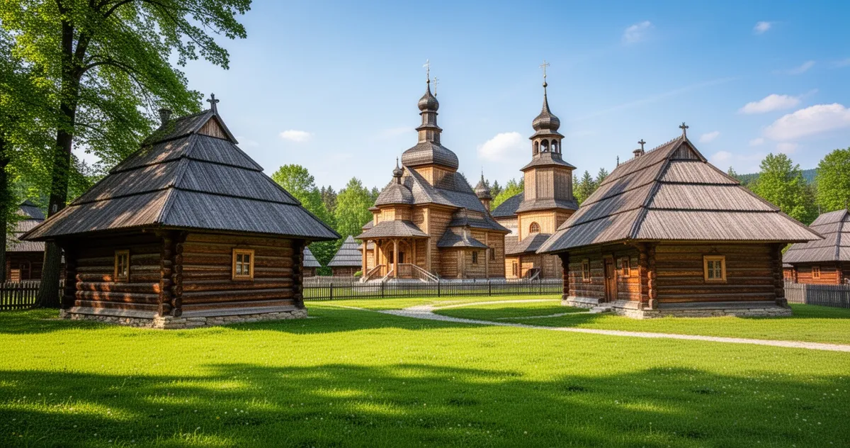 Skansen w Sanoku – drewniane budynki i cerkiew