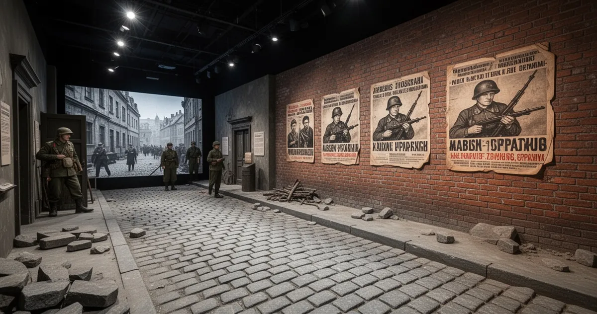 Wnętrze Muzeum Powstania Warszawskiego z repliką ulicy