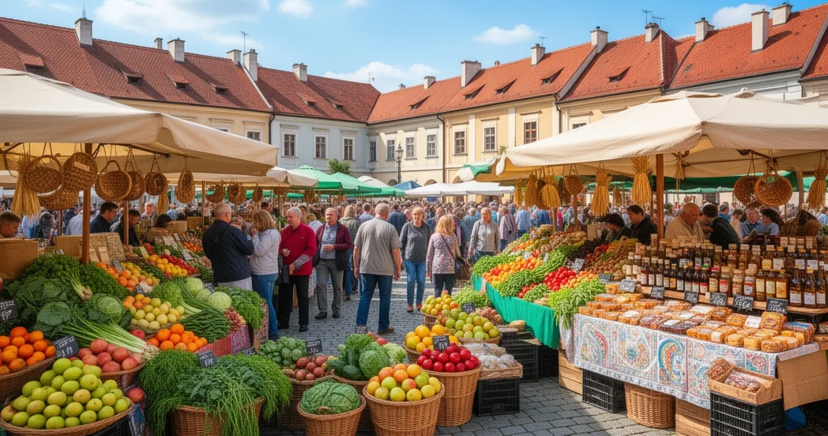 Stragany targowe na Rynku w Kazimierzu Dolnym
