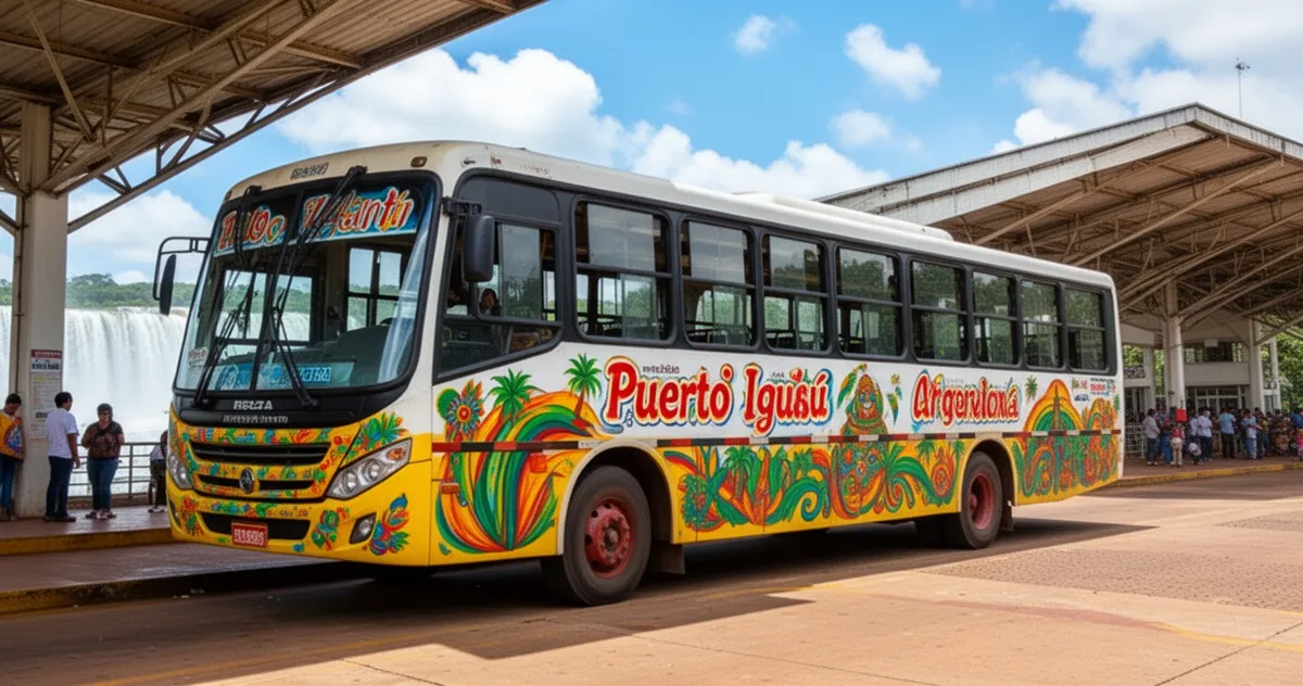 Autobus Rio Uruguay na terminalu w Puerto Iguazú