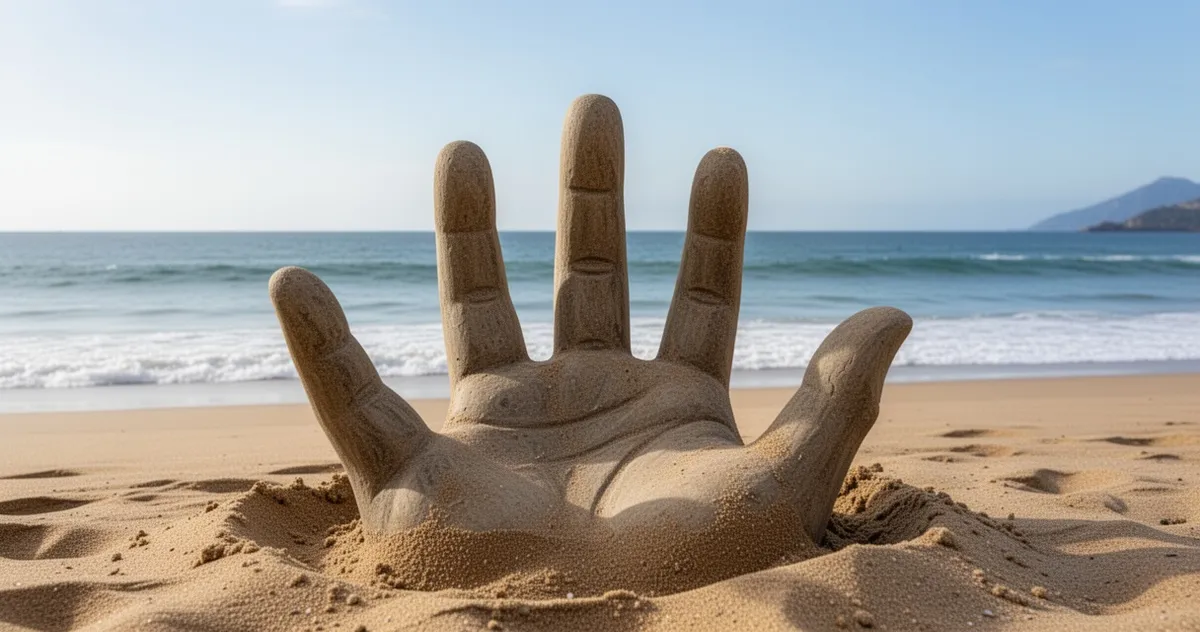 Rzeźba La Mano na plaży Brava w Punta del Este