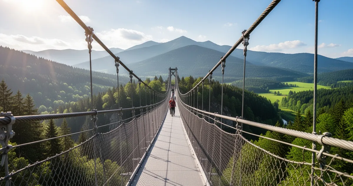 Sky Bridge 721 – najdłuższy pieszy most wiszący na świecie w Dolní Moravie