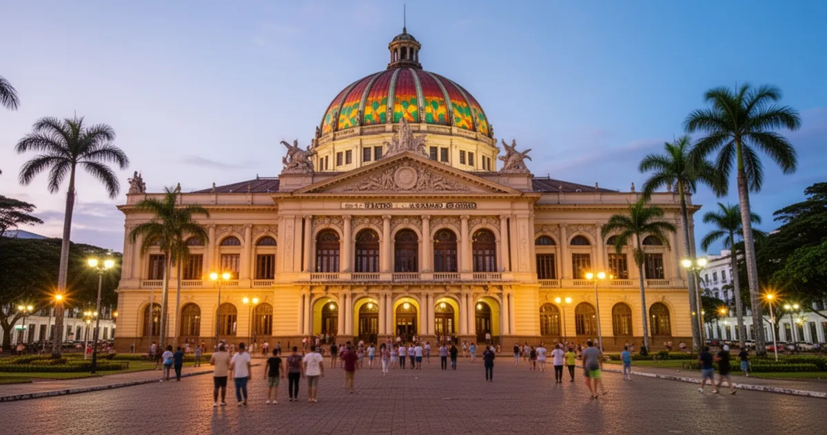Teatro Amazonas w Manaus o zmierzchu