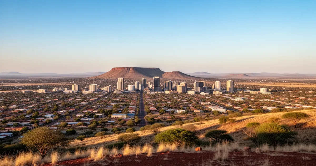 Panorama Gaborone ze wzgórza Kgale