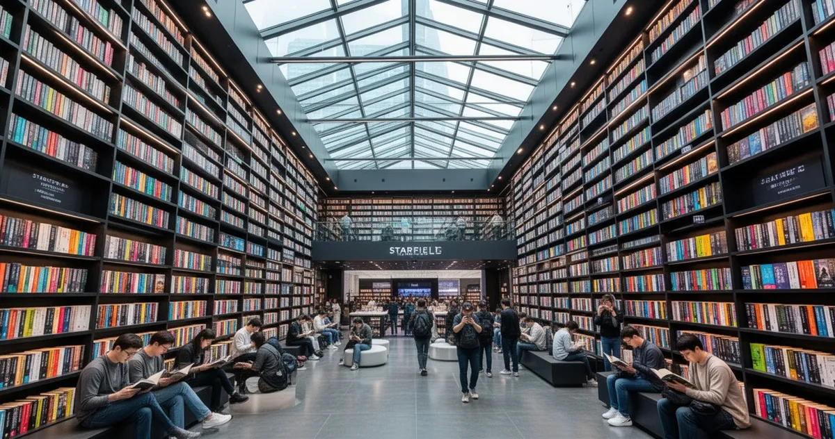 Wnętrze biblioteki Starfield w centrum handlowym COEX