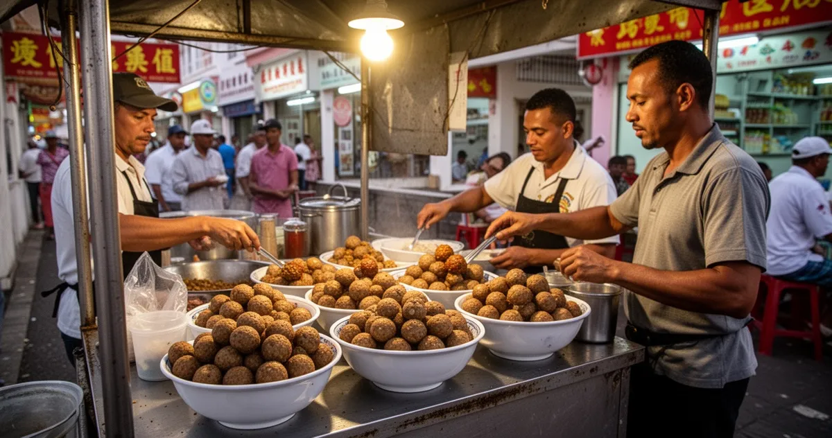 Uliczna knajpka w Chinatown serwująca boulettes