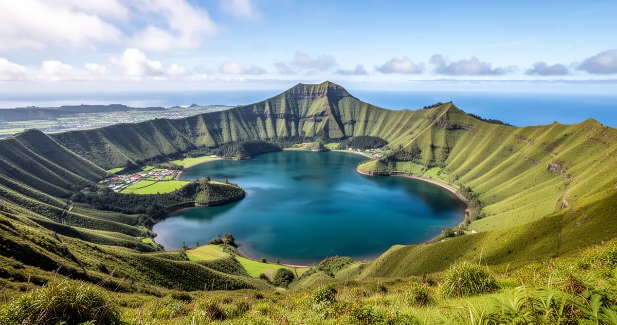 Widok na jeziora Sete Cidades z punktu widokowego