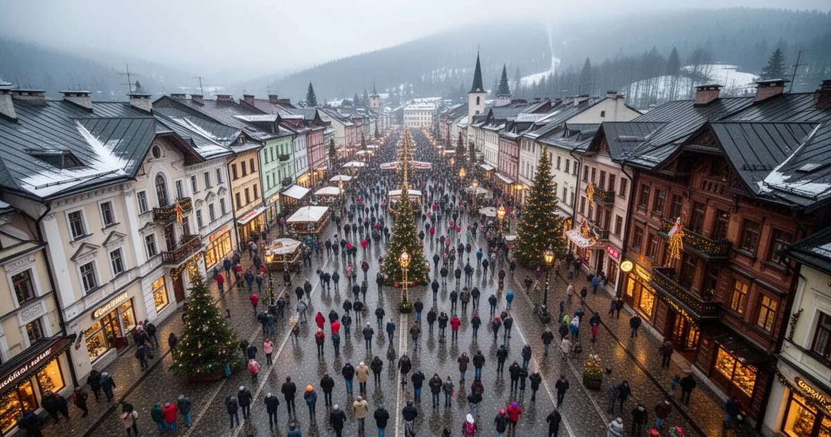 Zatłoczone Zakopane podczas świąt bez śniegu