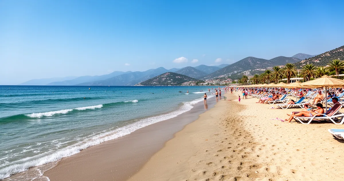 Piaszczysta plaża w Icmeler w tureckim Marmaris