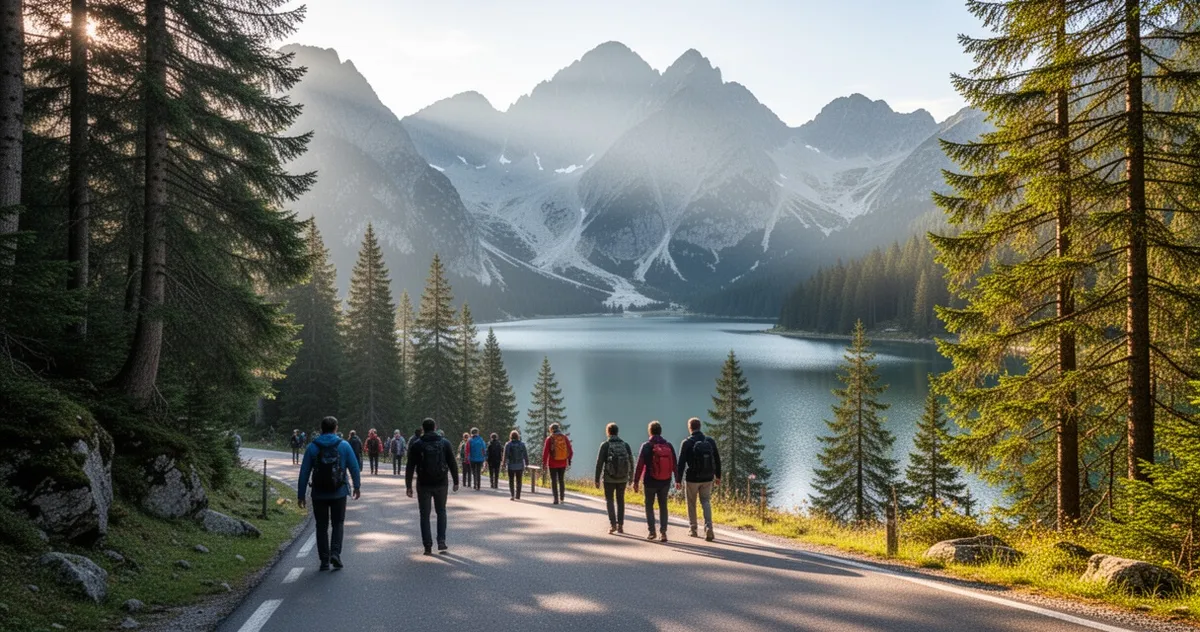 Turystyczny szlak na Morskie Oko