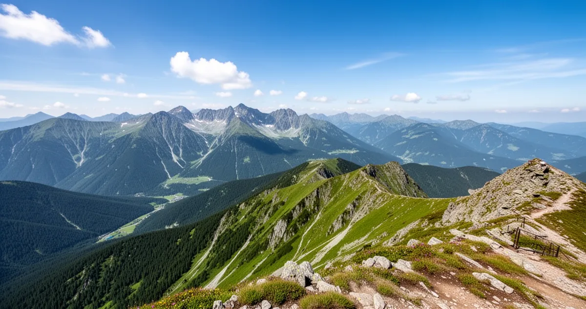 Panorama Tatr ze szczytu Kasprowego Wierchu