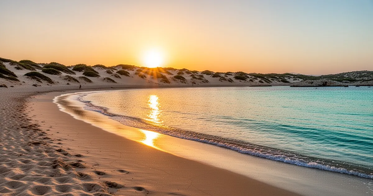Szeroka piaszczysta plaża Cala Cipolla na Sardynii