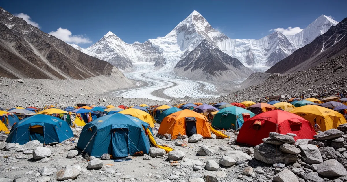 Baza główna pod Everestem po stronie nepalskiej