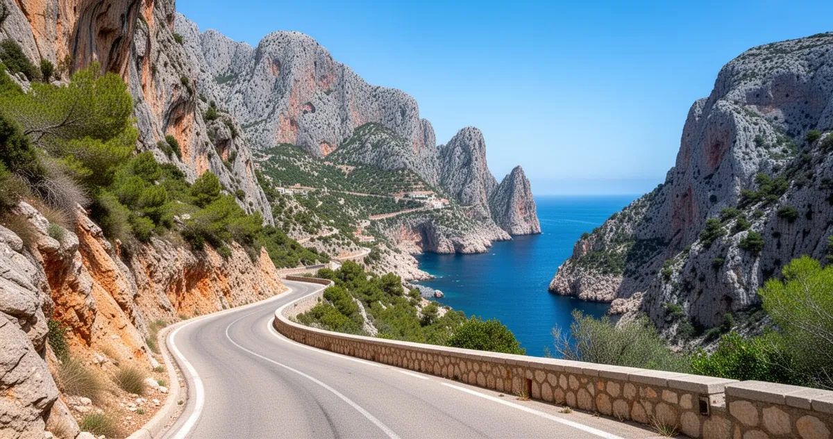 Kręta górska droga prowadząca do zatoki Sa Calobra na Majorce