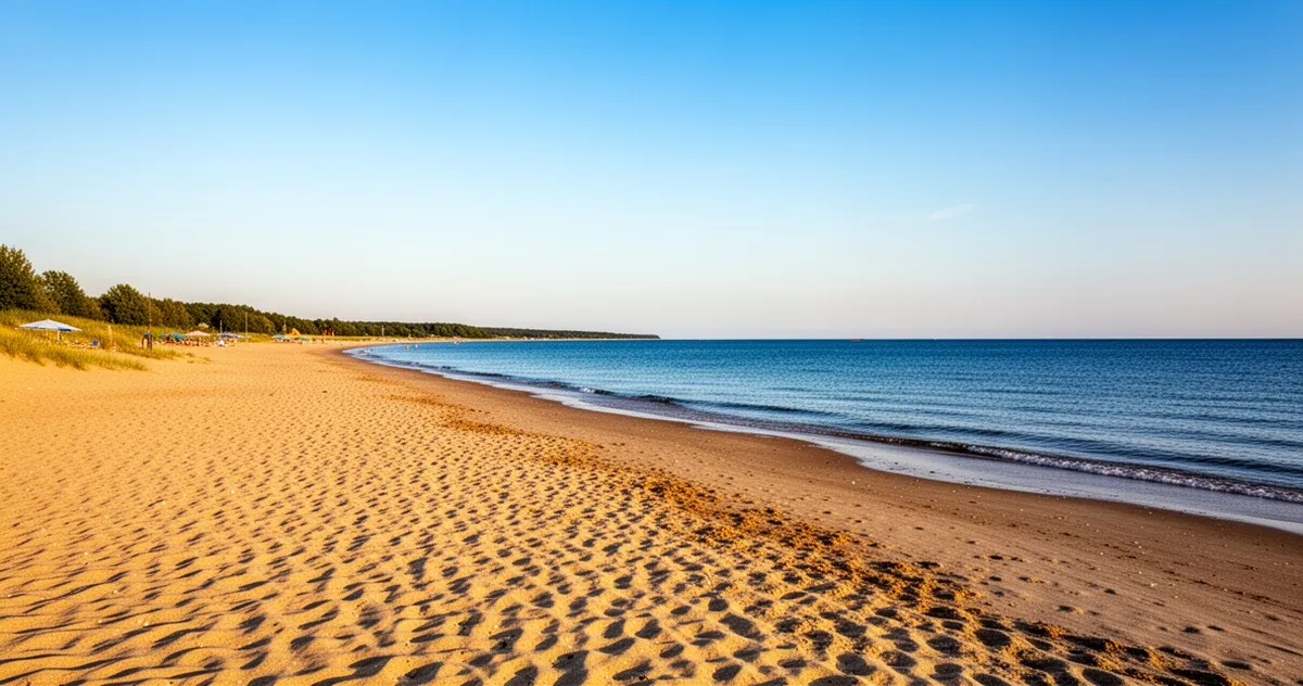 Szeroka piaszczysta plaża nad Bałtykiem w Polsce