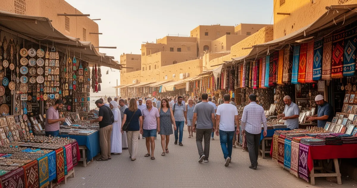 Bazar w egipskim mieście w pobliżu Marsa Alam