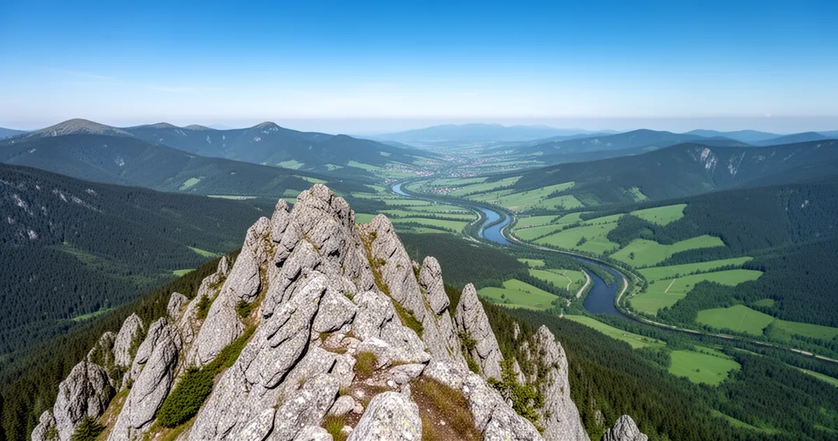 Widok z Trzech Koron w Pienińskim Parku Narodowym