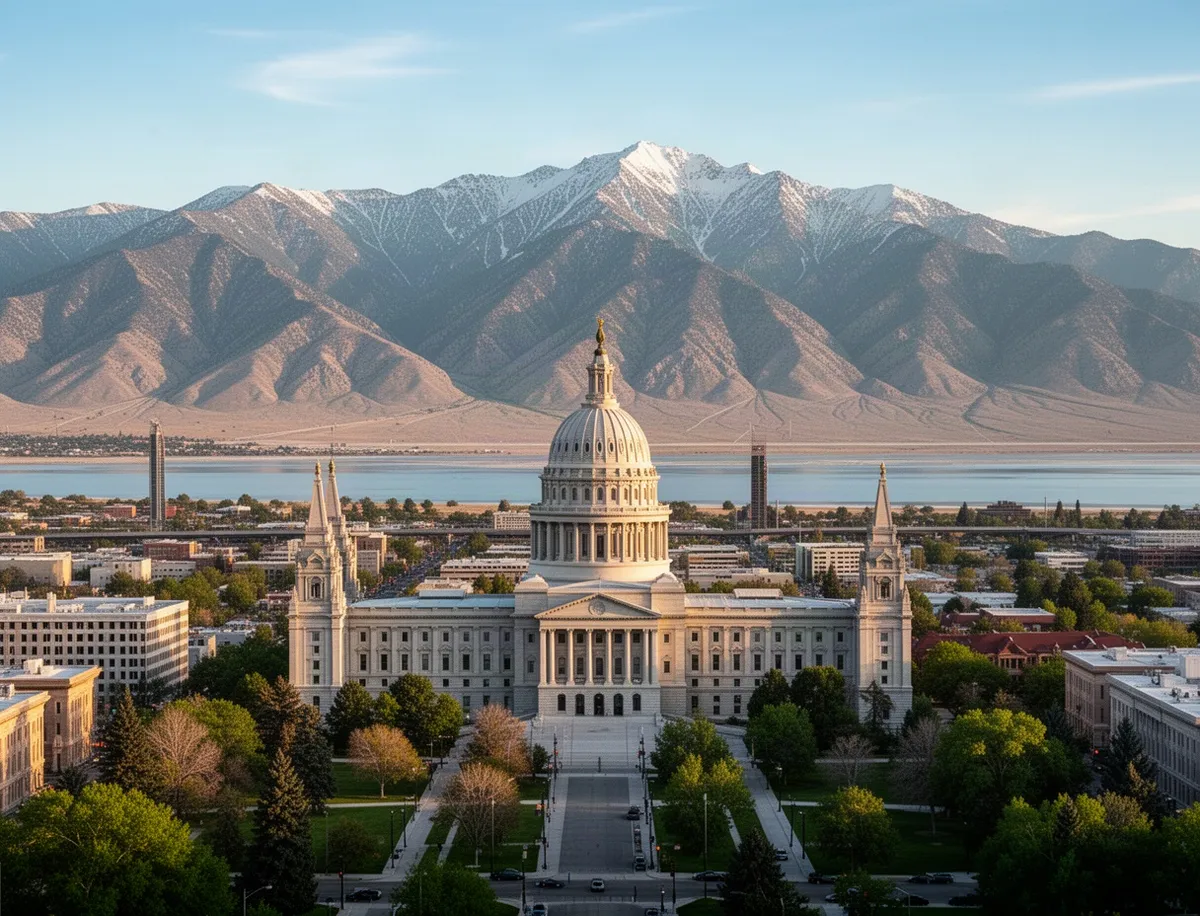 Widok z Utah State Capitol na góry