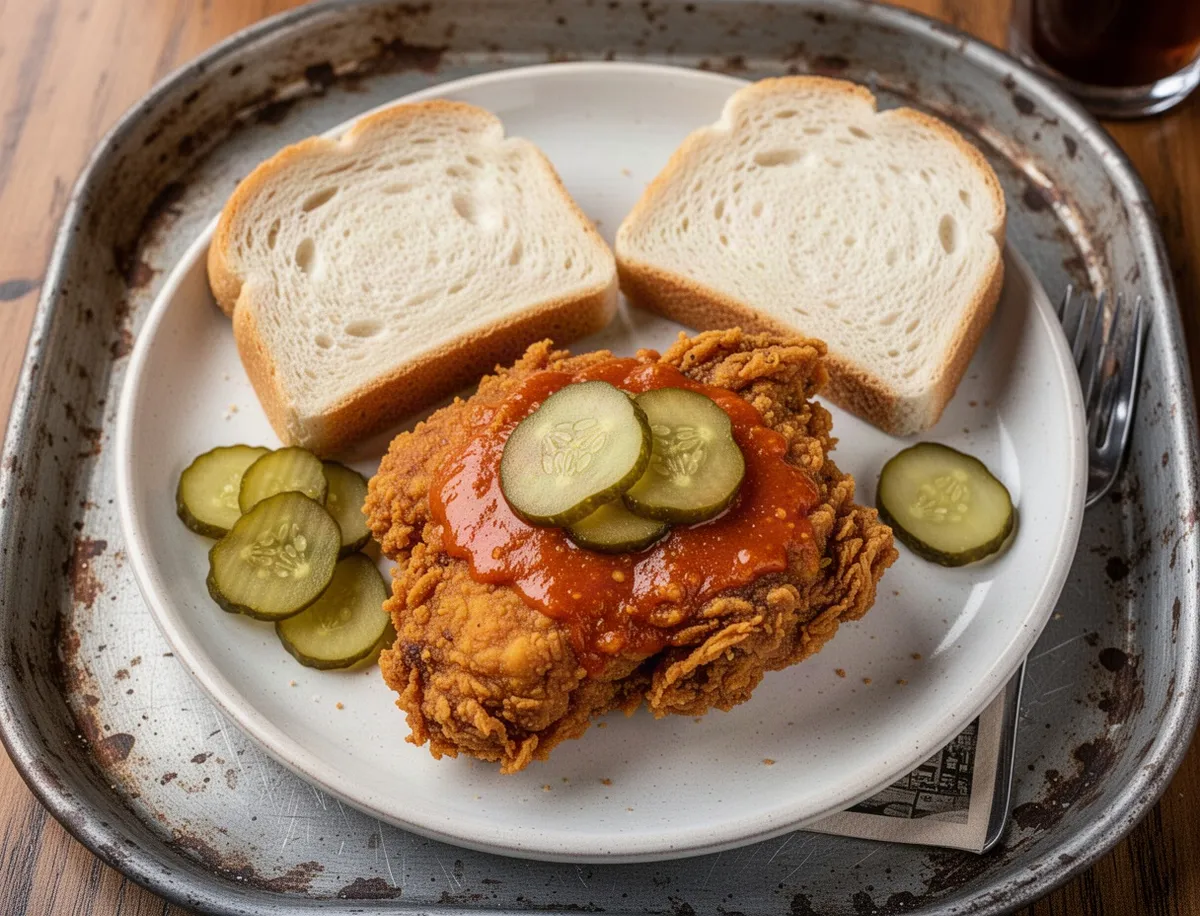 Talerz Nashville hot chicken z piklami