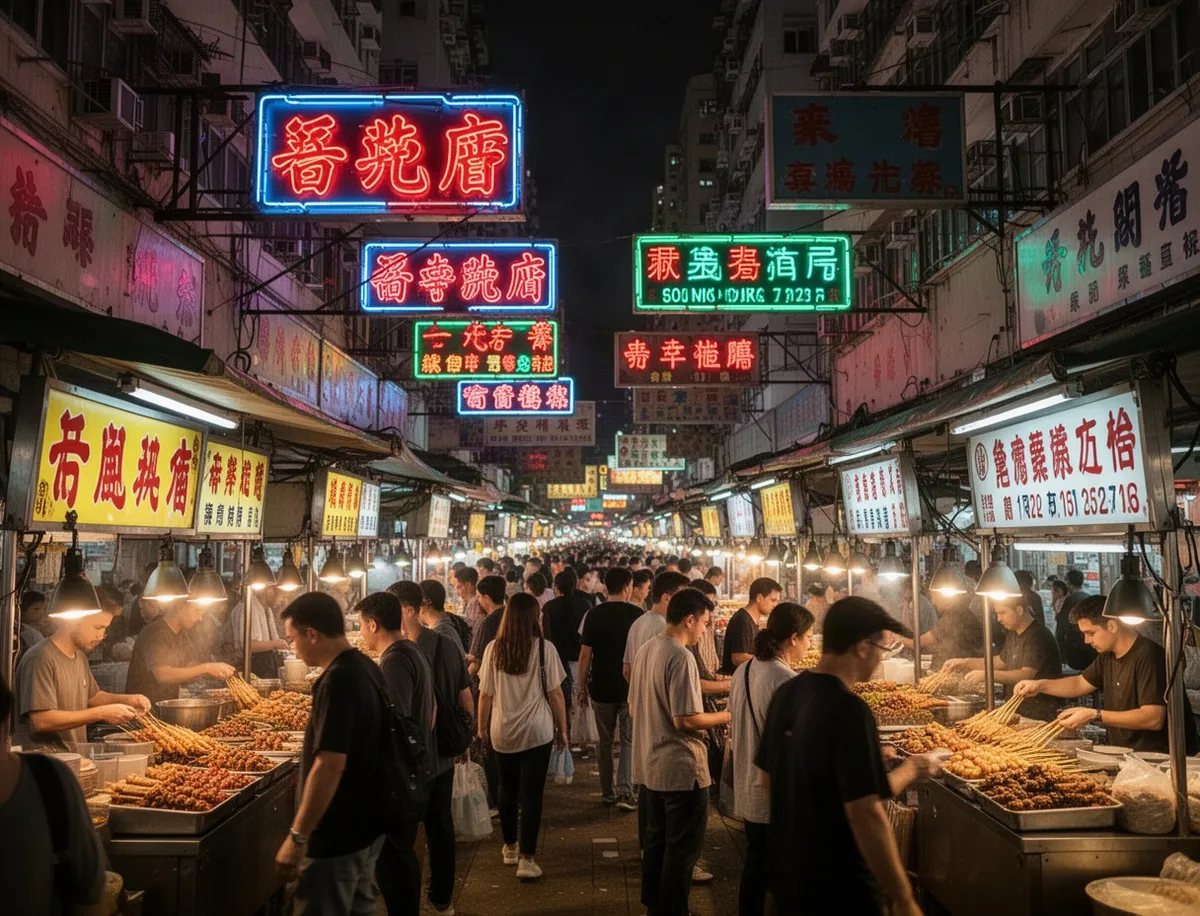 Nocny targ w Mong Kok