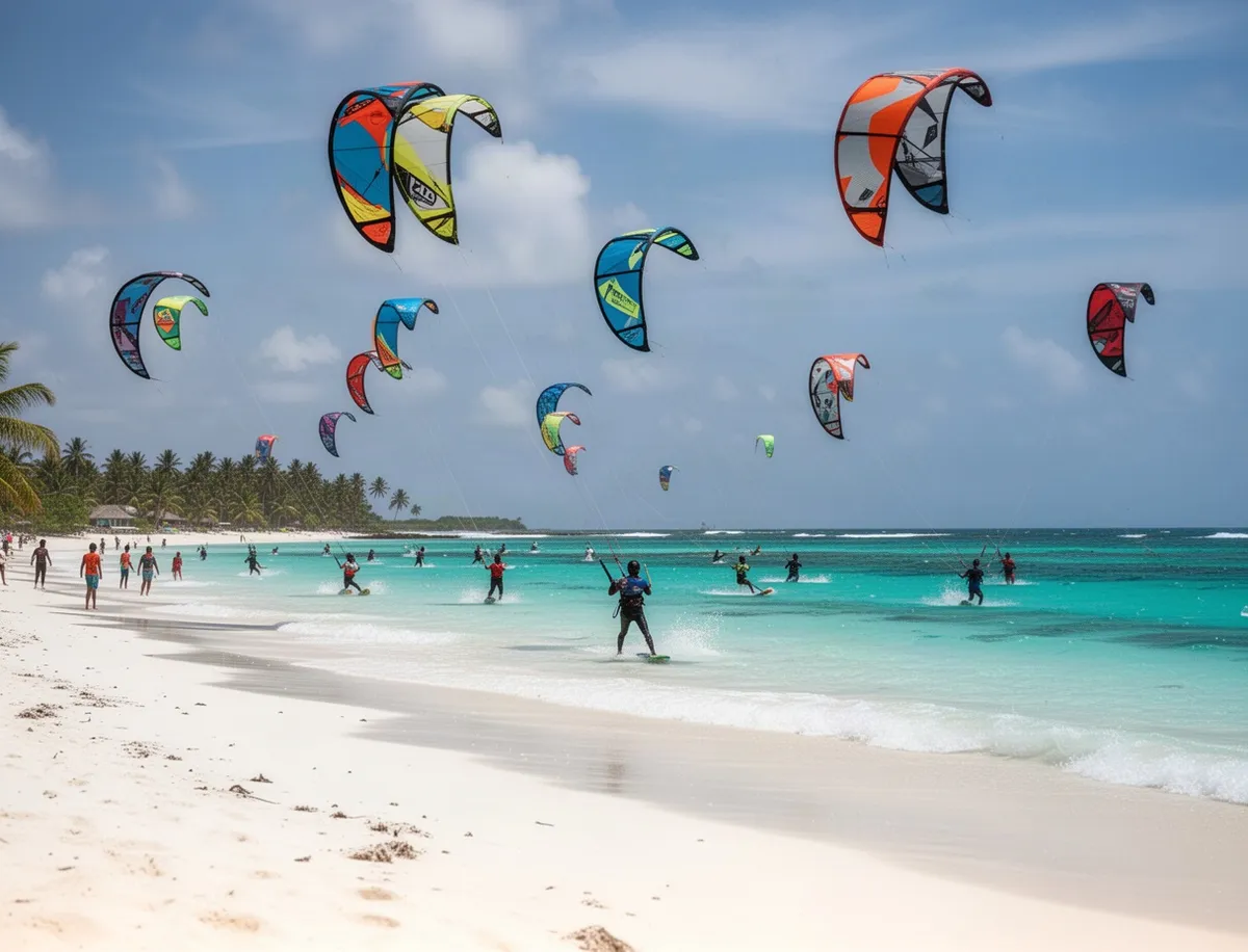 Kitesurfing na plaży Paje