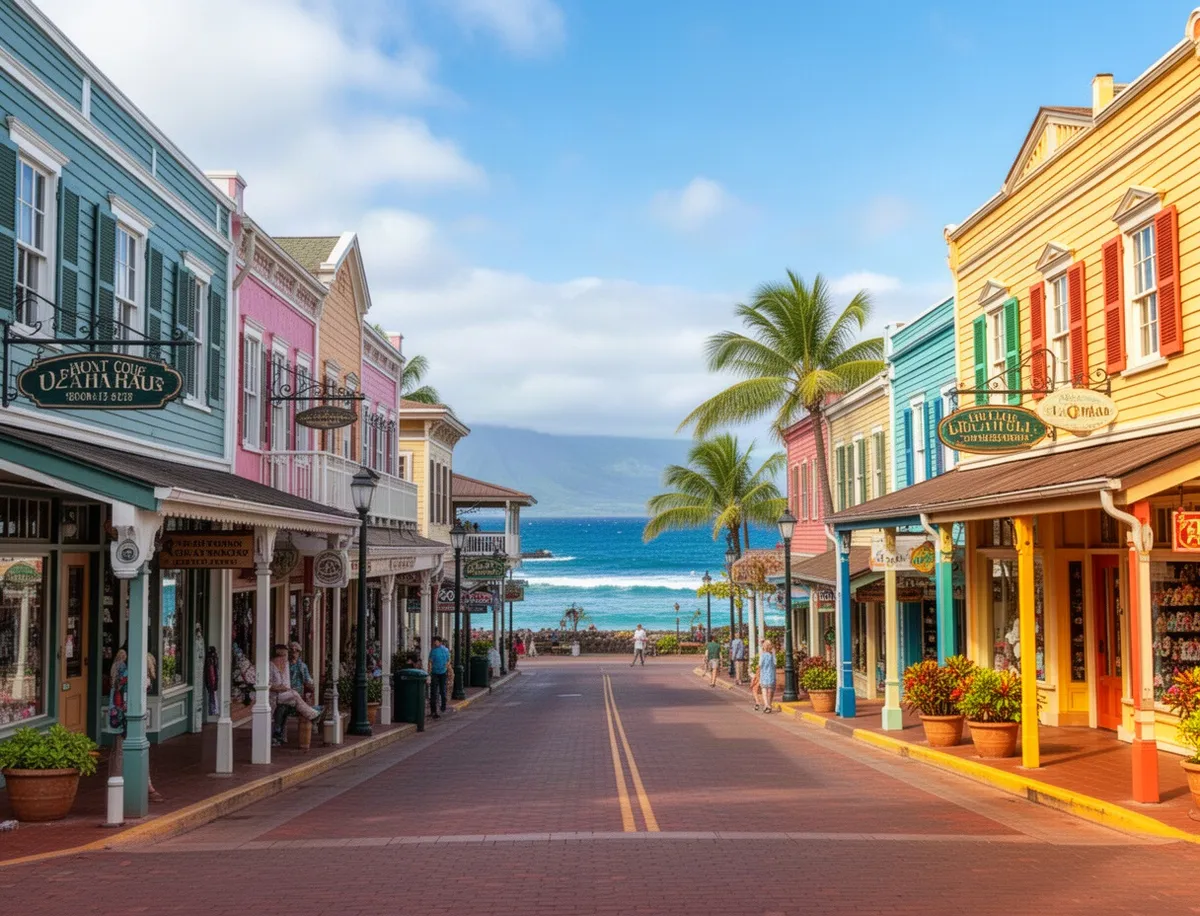 Front Street w Lahaina z widokiem na ocean