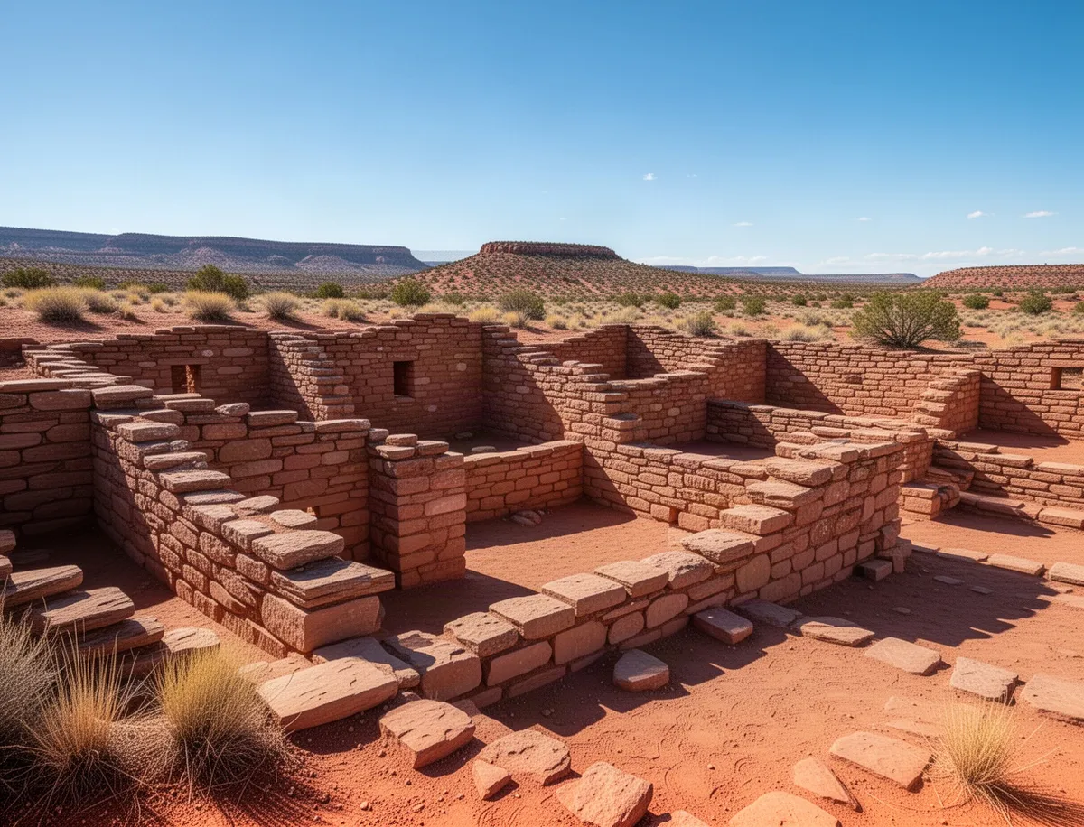 Ruiny dawnego pueblo w Wupatki