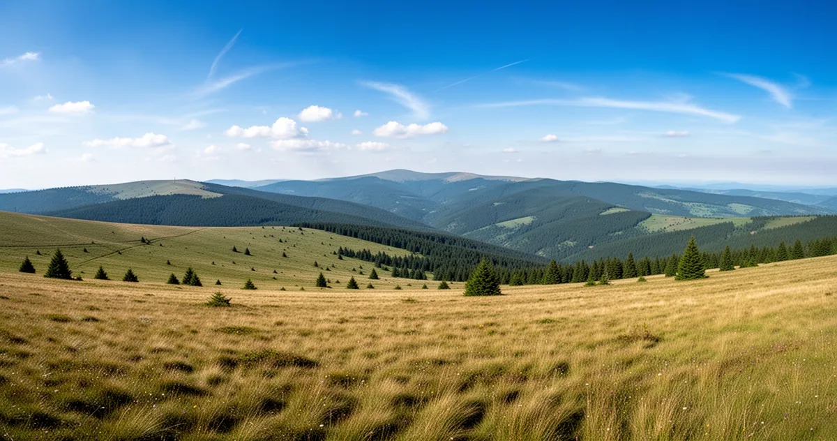 Panorama Bieszczadów z połoninami