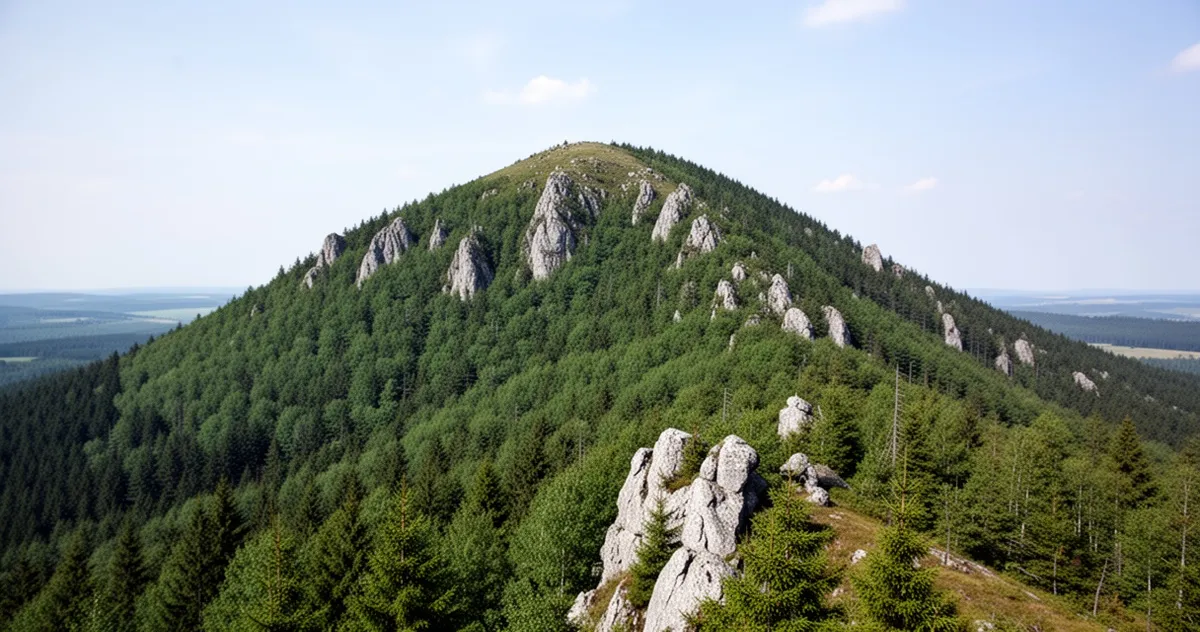 Widok na szczyt Łysicy w Górach Świętokrzyskich