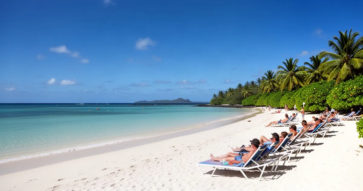 Spokojna plaża na Mauritiusie w słoneczny dzień