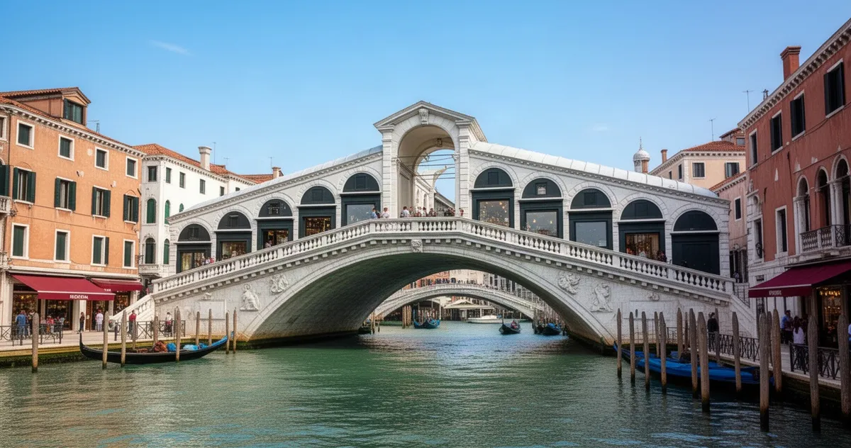 Most Rialto nad Canal Grande w Wenecji