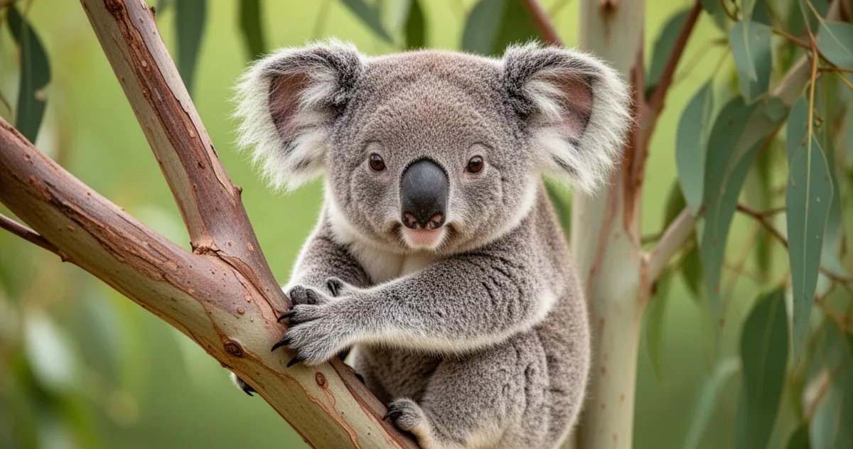 Koala na gałęzi eukaliptusa