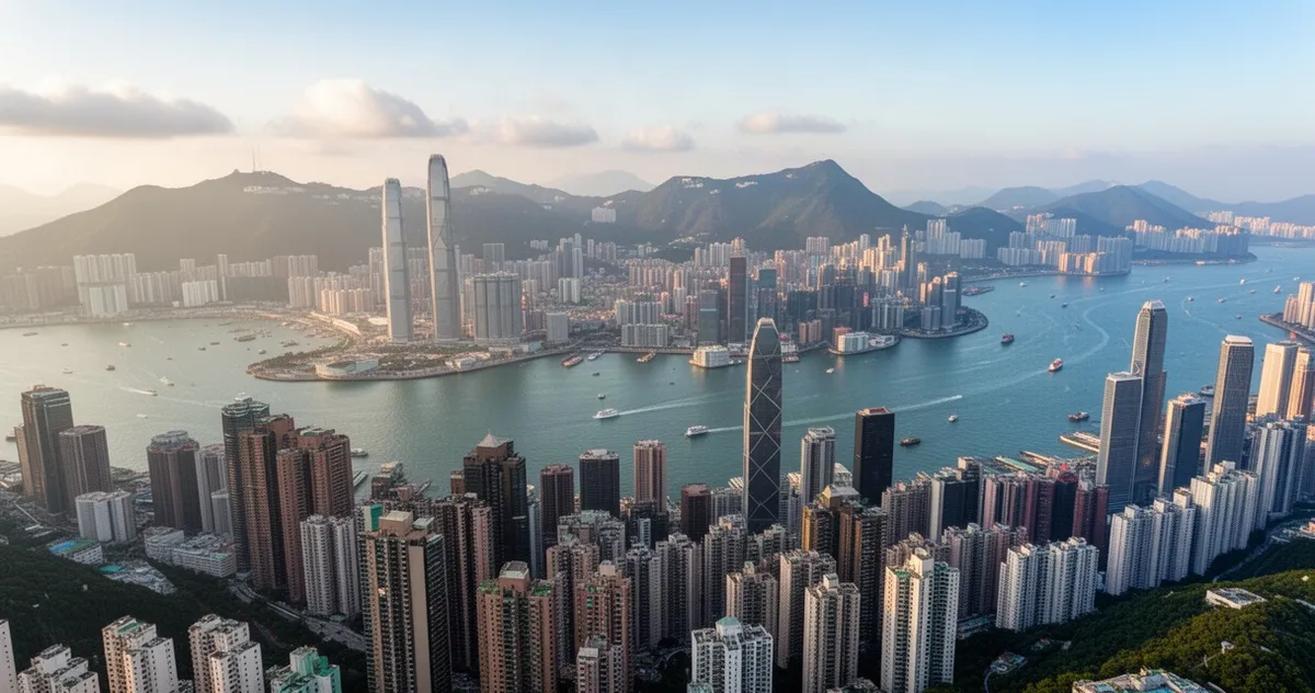 Panorama Hongkongu z lotu ptaka