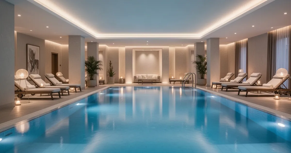 Strefa basenowa i spa w eleganckim stylu