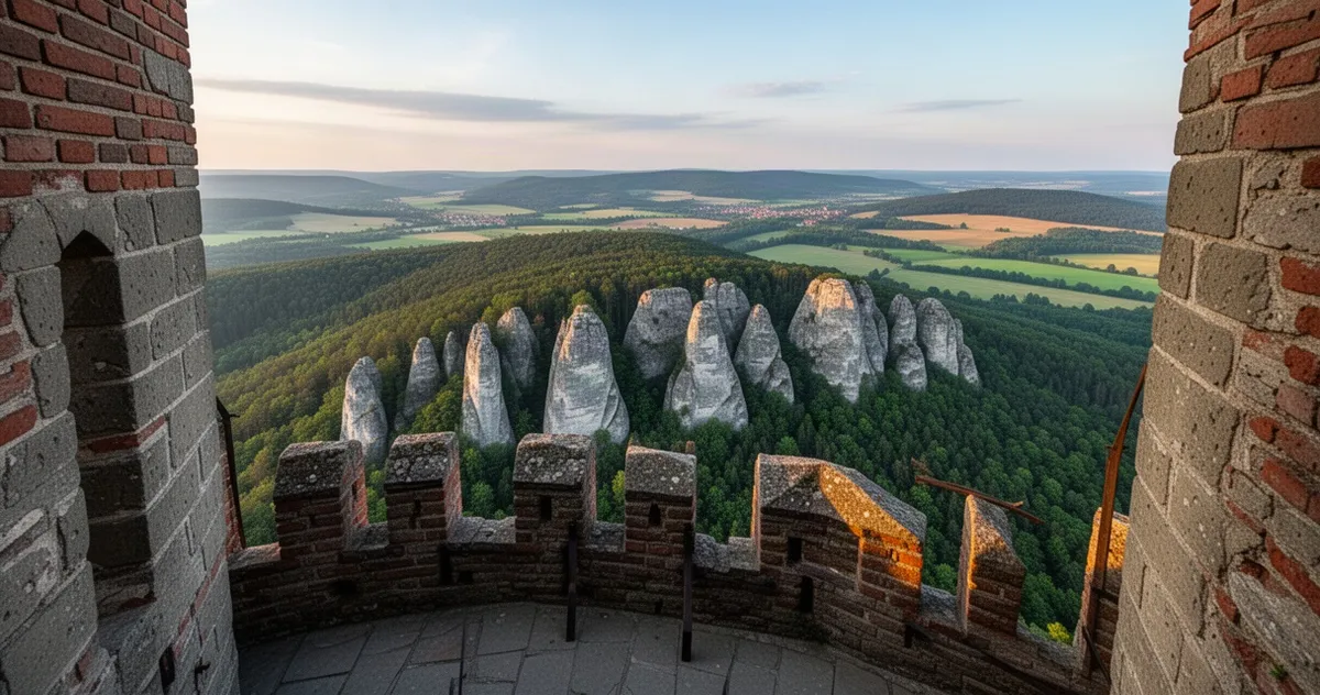 Widok z baszty zamkowej na Jurę Krakowsko-Częstochowską